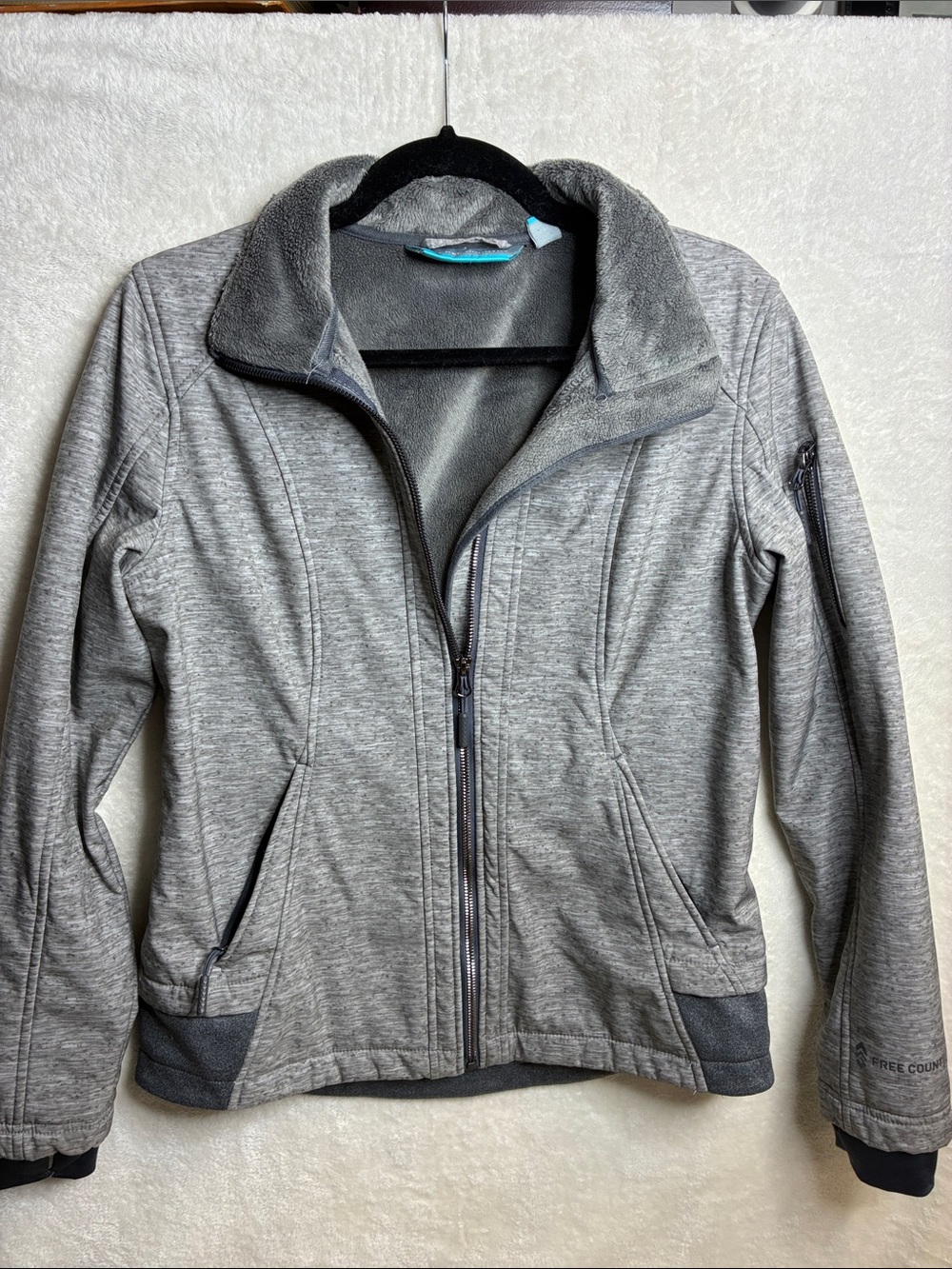 Free Country Gray Fleece-Lined Utility Jacket